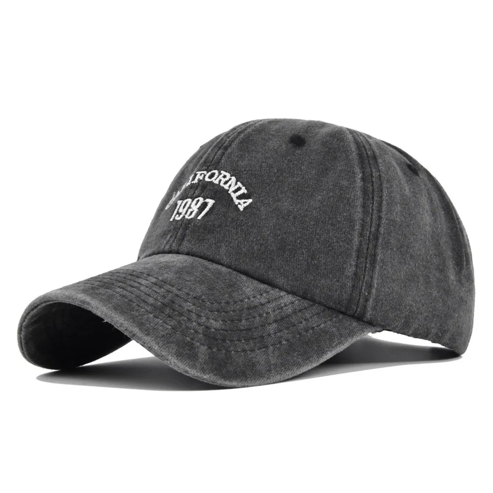 Casquette de baseball personnalisée en coton lavé, style rétro, respirante, imperméable, avec broderie de lettres, pour le sport et les activités de plein air